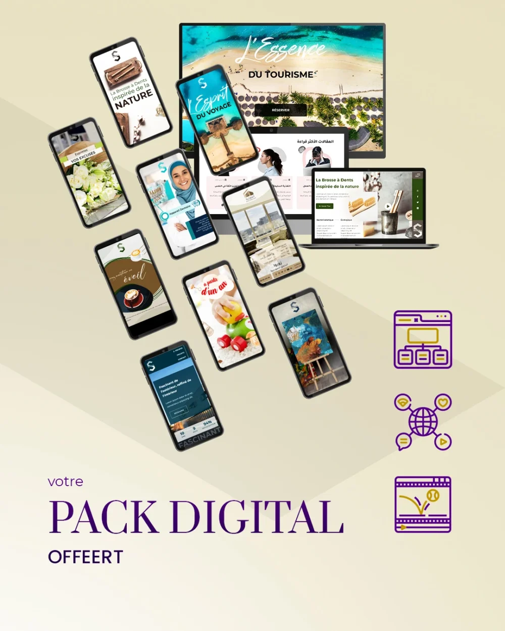 Direct-Scroll | Votre Pack Digital Offert | e-Cartes Club | Stratégie Digitale | Slide 2 | Pack Digital Offert avec un Abonnement de 6 Mois à Notre e-Boutique de Templates pour Visuels Réseaux Sociaux